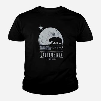 California Republic Moon State Bear Youth T-shirt | Crazezy AU
