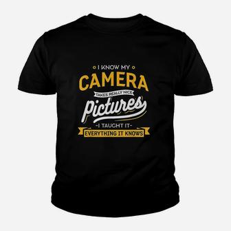 Camera Takes Really Nice Pictures Funny Photographer Youth T-shirt | Crazezy
