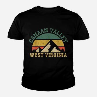 Canaan Valley West Virginia Mountain Retro Sunset Vintage Youth T-shirt | Crazezy AU