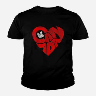Canada Flag Heart Canadian Roots Americans Love Maple Youth T-shirt | Crazezy