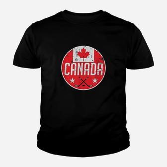 Canada Ice Hockey Flag Jersey Supporter Canadian Fan Gift Youth T-shirt | Crazezy CA