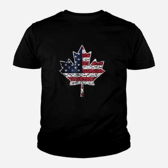 Canadian American Flag Canada And Us Flag Gift Youth T-shirt | Crazezy AU