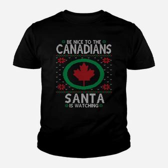 Canadian Ugly Christmas Party Funny Canada Maple Leaf Sweatshirt Youth T-shirt | Crazezy