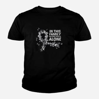 Canker No One Fights Alone Family Support White Ribbon Youth T-shirt | Crazezy AU