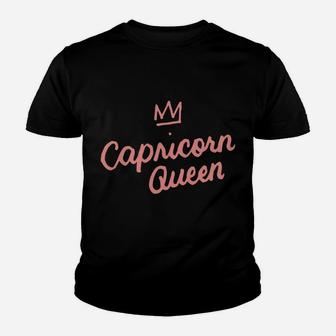 Capricorn Queen Born In December January Birthday Gift Youth T-shirt | Crazezy