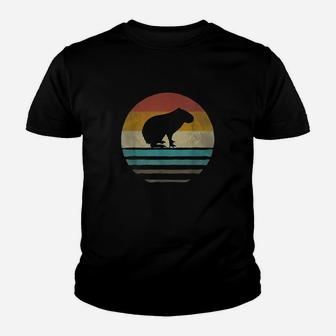 Capybara Retro Vintage 70S Silhouette Distressed Gift Youth T-shirt | Crazezy