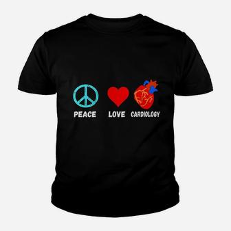 Cardiology Peace Love Cardiologist Youth T-shirt - Thegiftio