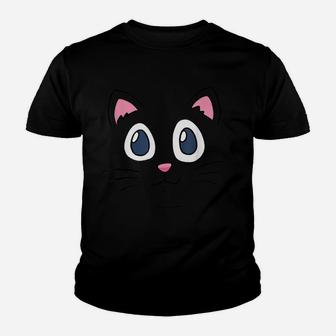 Cat Big Face Kitty Themed Gifts Pet Kitten Animal Lover Youth T-shirt | Crazezy