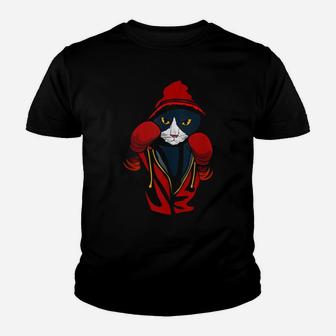 Cat Boxing | Creative Animal Lovers Cool Boxer Gift Youth T-shirt | Crazezy