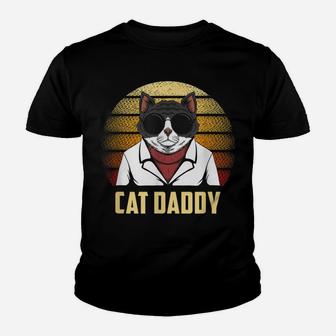 Cat Daddy Shirt Funny Retro Father Gift Best Ever Cat Dad Youth T-shirt | Crazezy