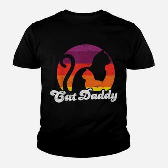 Cat Daddy Vintage Eighties Cat Retro Distressed I Cat Dad Youth T-shirt | Crazezy