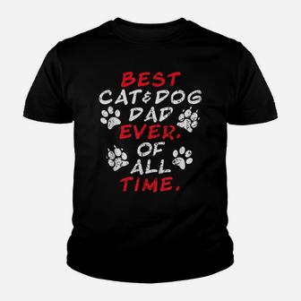 Cat Dog Dad Kitten Puppy Papa Kitty Doggy Father Kittycat Youth T-shirt | Crazezy