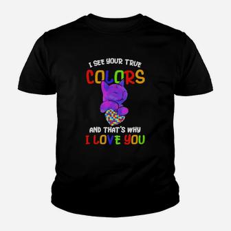 Cat Hug Heart Autism I See Your True Colors And That's Why Love You Youth T-shirt - Monsterry UK