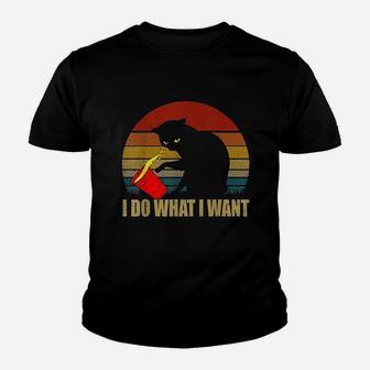 Cat I Do What I Want Youth T-shirt | Crazezy CA