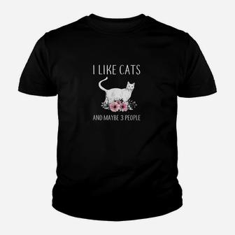 Cat I Like Cats And Maybe 3 People Gift For Cat Lover Youth T-shirt | Crazezy DE