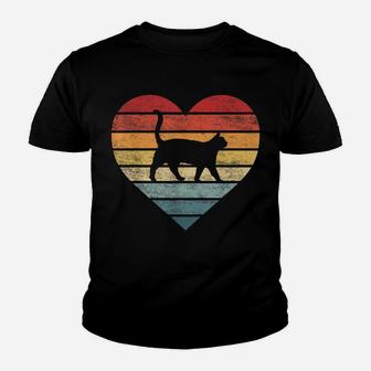 Cat Lover Gifts Vintage Pet Owner Kitty Heart Silhouette Youth T-shirt | Crazezy