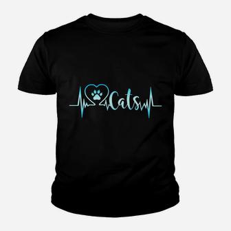 Cat Lovers, Cat Heartbeat, Cat Mom Gifts, Women Girls Kids Sweatshirt Youth T-shirt | Crazezy DE