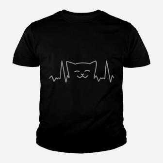 Cat Lovers Crazy Cat Person Heartbeat Cute Kitten Sign Gift Youth T-shirt | Crazezy