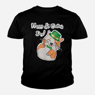 Cat Lovers St Patricks Day Theme "Happy St Catties Day" Youth T-shirt | Crazezy