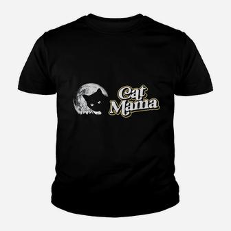 Cat Mama Vintage Eighties Style Cat Retro Full Moon Youth T-shirt | Crazezy