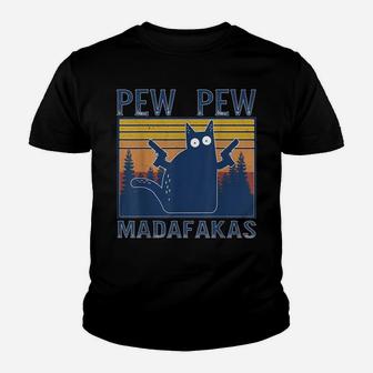 Cat Pew Pew Madafakas Crazy Funny Cat Lovers Vintage Gift Youth T-shirt | Crazezy UK