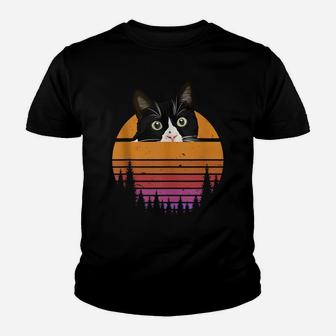Cat Retro Style - Kitten Retro Style - Black Cat Youth T-shirt | Crazezy UK