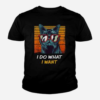 Cat Tshirt Men Women Funny I Do What I Want Retro Clothes Youth T-shirt | Crazezy