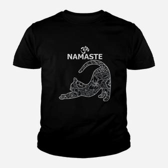 Cat Yoga Namaste Om Funny Yoga Youth T-shirt - Thegiftio UK