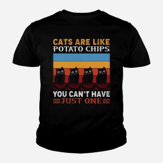 Cats Are Like Potato Chips Funny Cat Apparel Youth T-shirt | Crazezy DE