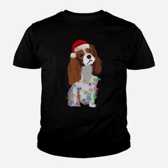 Cavalier King Charles Spaniel Christmas Lights Xmas Dog Sweatshirt Youth T-shirt | Crazezy