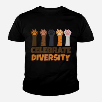 Celebrate Diversity | Funny Cute Cats Gift For Cat Lovers Youth T-shirt | Crazezy