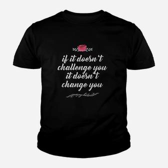 Challenge Makes Change Motivational Quote Running Youth T-shirt | Crazezy DE