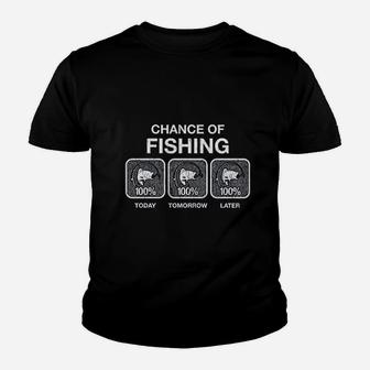 Chance Of Fishing Youth T-shirt | Crazezy AU