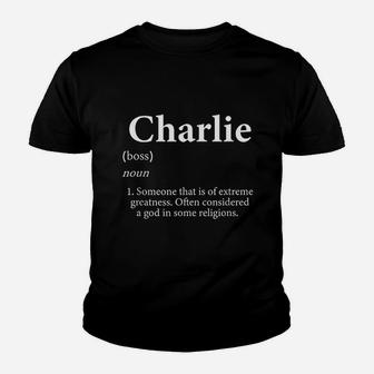 Charlie Definition Youth T-shirt | Crazezy