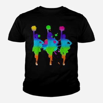 Cheering Cheer Team Cheerleading Colorful Cheerleader Youth T-shirt | Crazezy