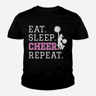 Cheerleading - Eat Sleep Cheer Repeat - Cheerleader Youth T-shirt | Crazezy AU