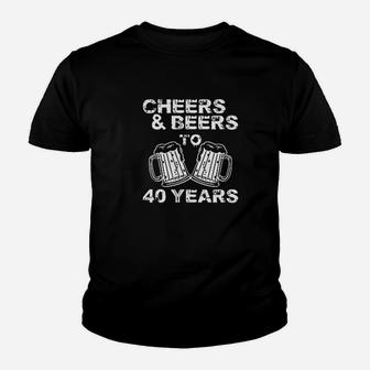 Cheers And Beers To 40 Years Youth T-shirt | Crazezy AU