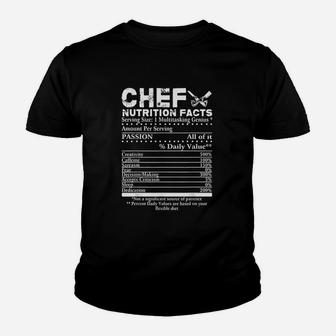 Chef Nutrition Facts Youth T-shirt | Crazezy UK
