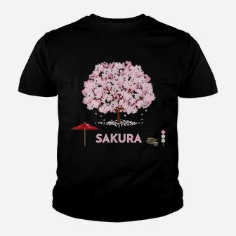 Cherry Blossom Japanese Pink Sakura Flower Tree Hanami Gift Youth T-shirt | Crazezy