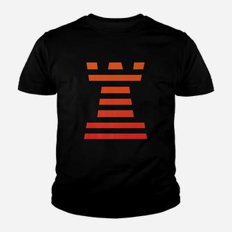 Chess With Orange Rook Graphics Youth T-shirt | Crazezy UK