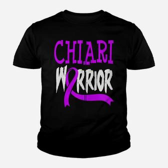 Chiari Malformation Awareness Purple Ribbon Warrior Gift Zip Hoodie Youth T-shirt | Crazezy