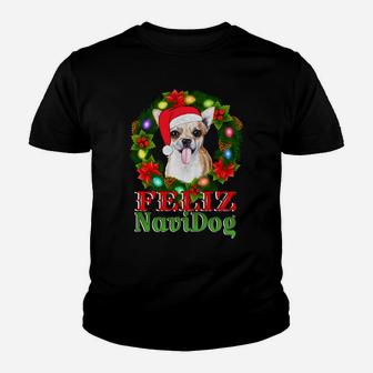 Chichuahua Christmas Feliz Navidog Dog Lover Matching Pajama Sweatshirt Youth T-shirt | Crazezy DE