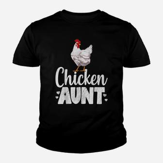 Chicken Aunt Funny Country Farm Animal Youth T-shirt | Crazezy