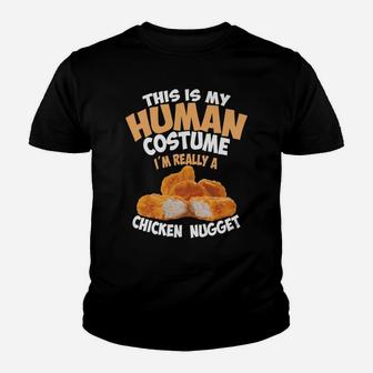 Chicken Nugget Human Really Costume | Cute Foodie Funny Gift Youth T-shirt | Crazezy