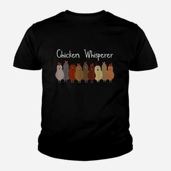 Chicken Whisperer Farmer Mama Kid Animal Backyard Bird Flock Youth T-shirt | Crazezy