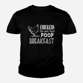 Chickens The Pets That Pop Breakfast Funny Youth T-shirt | Crazezy