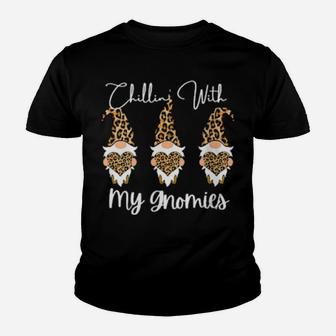 Chillin With My Gnomies Cheetah Print Valentine's Day Youth T-shirt - Monsterry CA