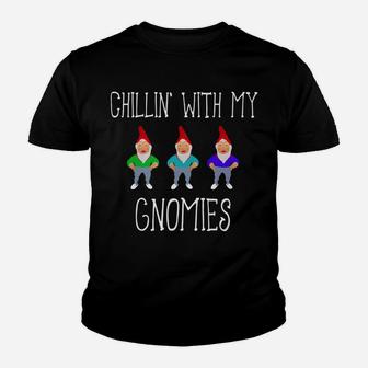 Chillin' With My Gnomies Funny Youth T-shirt | Crazezy