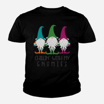 Chillin With My Gnomies Garden Gnome Christmas Lawn Care Youth T-shirt | Crazezy DE