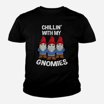 Chillin With My Gnomies Shirt Horticulturist Garden Gift Youth T-shirt | Crazezy